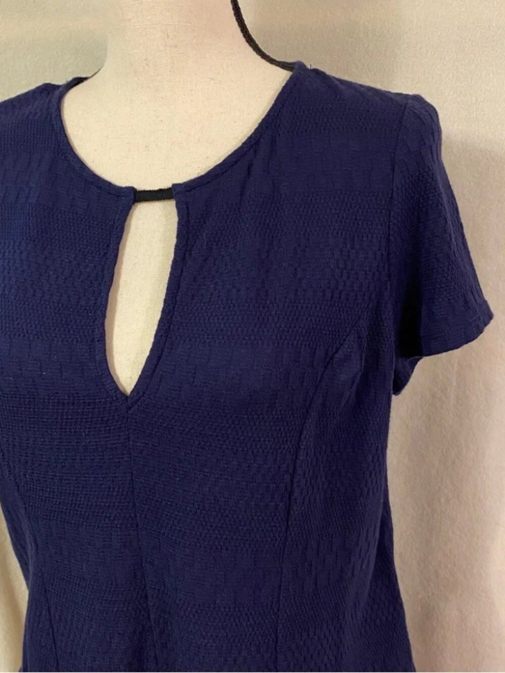 Anthropologie Deletta navy blue Soledad chiffon-trimmed top - Picture 9 of 12